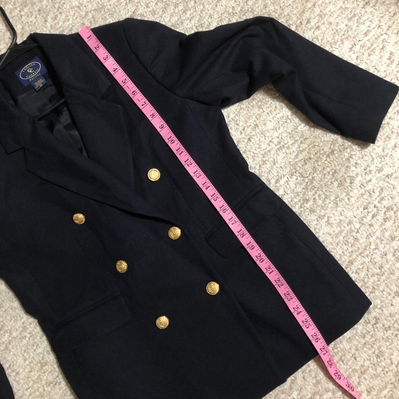 Vintage 100%Wool Navy Military Buttoned Blazer - Picture 10 of 11